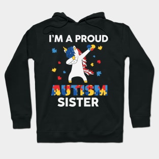 Proud Autism Sister unicorn Autism Awareness Gift for Birthday, Mother's Day, Thanksgiving, Christmas Hoodie